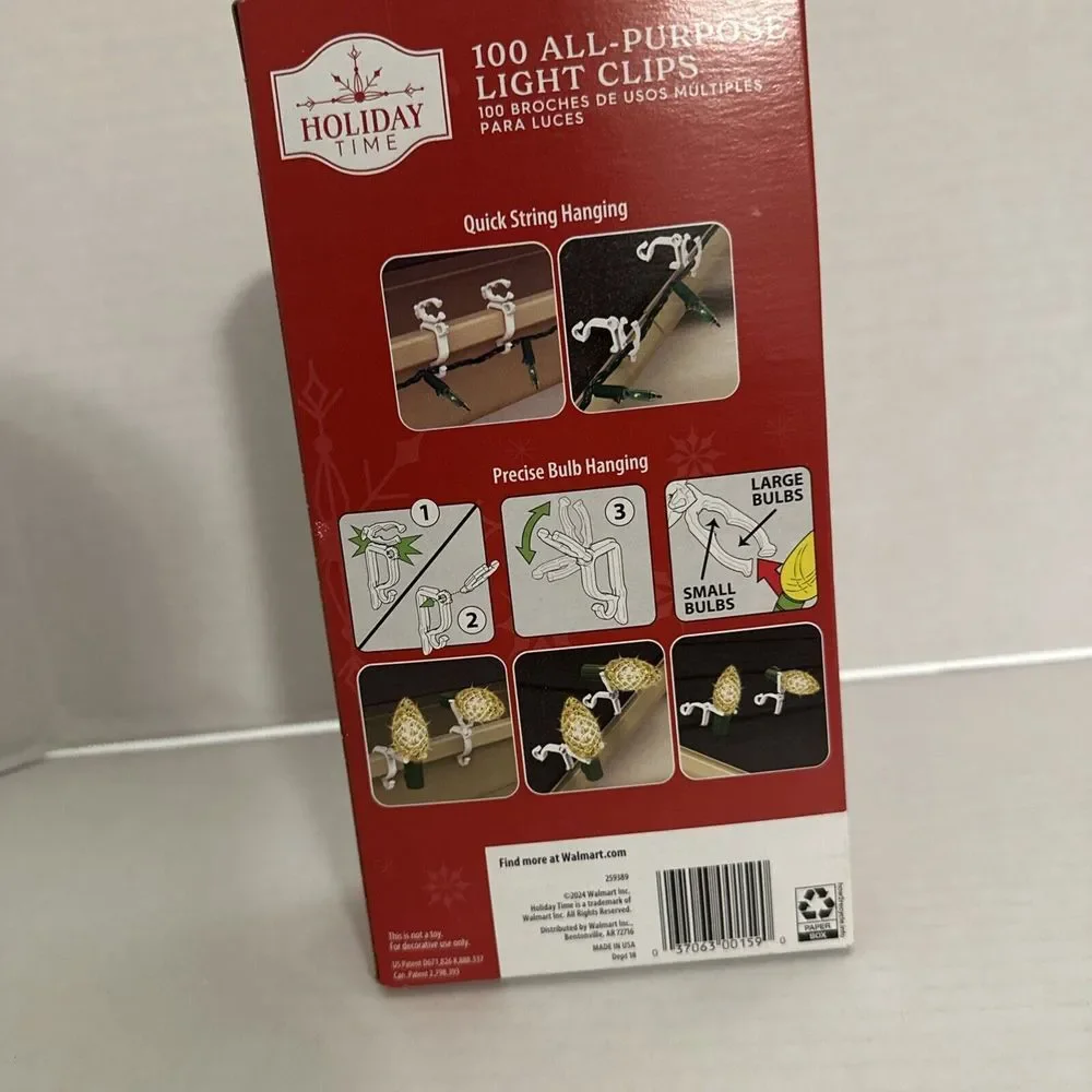 Holiday‎ Time All-Purpose Light Clips, 100 Count